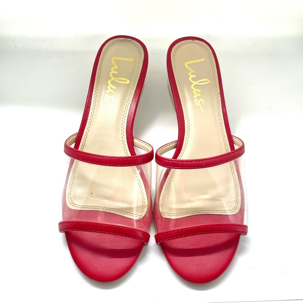 Retro Red & Clear Lucite Sandals